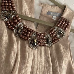Hayden champagne beaded collar dress size L